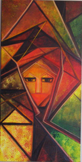 COCOON Serie Triangulismos Acrylic Canvas Figure Painting