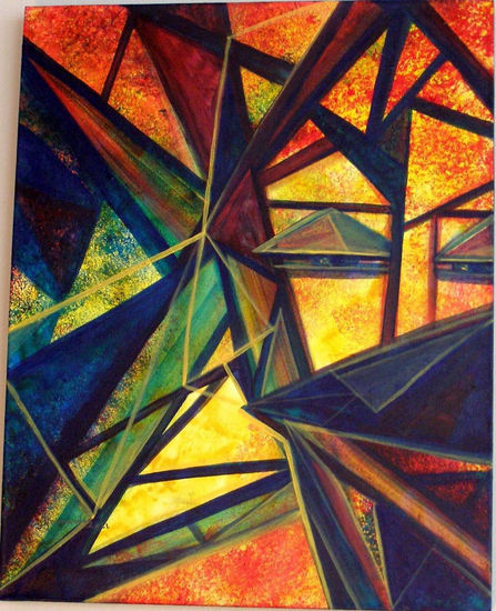 SLUMBER Serie Triangulismos Acrylic Canvas Figure Painting