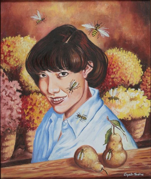 GABRIELA CON INSECTOS