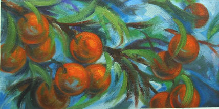Naranja y azul
