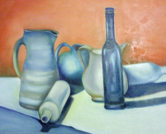 botellones azulados Oil Canvas Still Life Paintings