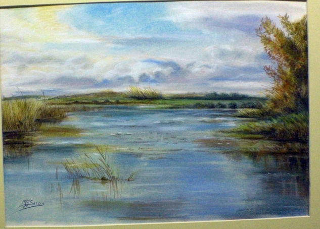 "El lago" Pastel Papel Paisaje