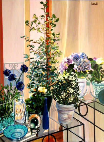 Bodegón azul Acrylic Canvas Still Life Paintings