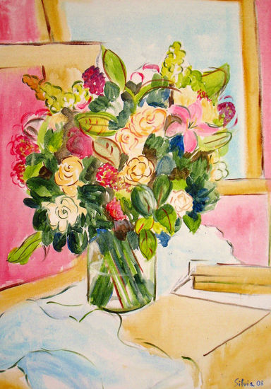 Flores I Acrylic Canvas Still Life Paintings