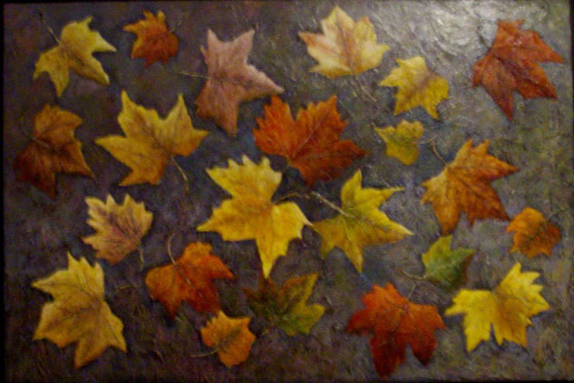 Hojas de otoño Oil Canvas Landscaping