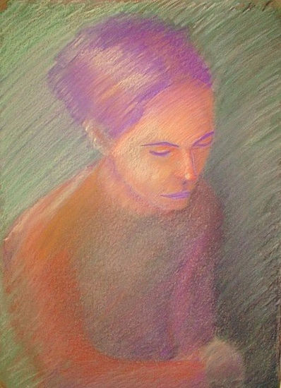 tristeza Pastel Papel Retrato