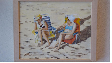 Paisanes en la playa