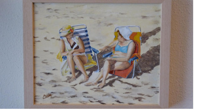 Paisanes en la playa