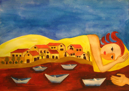Casas y barcos.
