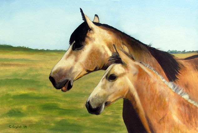 Caballos Criollos - Cristian English Oil Canvas Animals