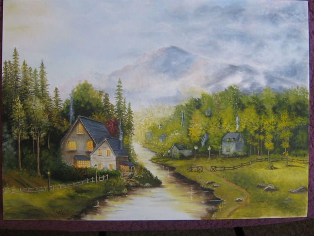 cabaña en bariloche Oil Canvas Landscaping