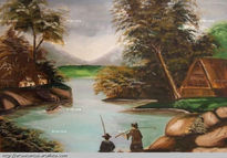 Pescadores en el lago