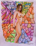 Desnudo frente al vitral