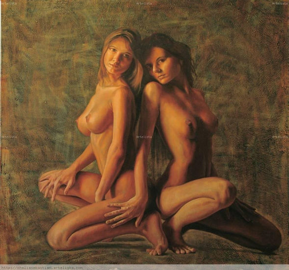 las dos amigas Oil Canvas Nude Paintings