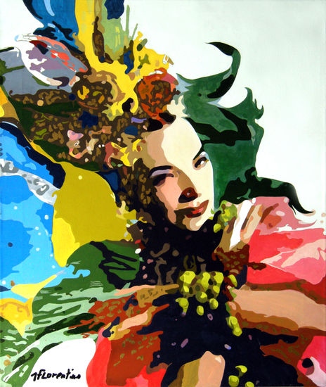 Carmen Miranda Acrylic Canvas Figure Painting