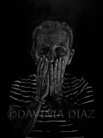 MI  ABUELA (DAVINIA DIAZ) Oil Canvas Portrait