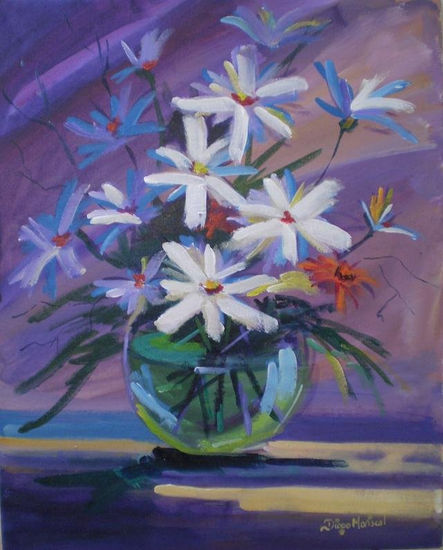 Margueritas Acrylic Canvas Floral Painting