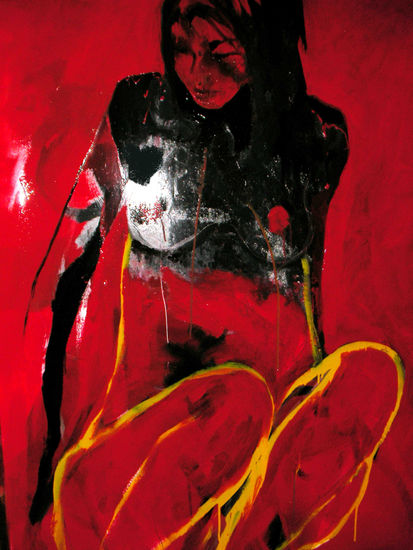 jovenes rojo Industrial Paper Nude Paintings