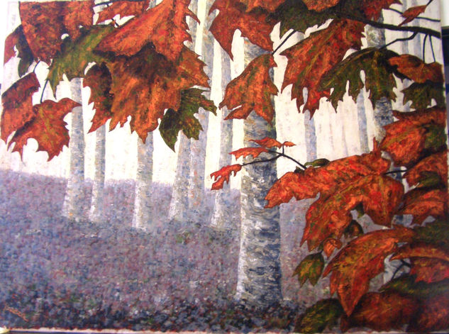 Hojas de otoño Oil Panel Landscaping