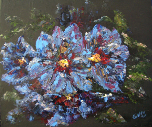 Flor No. 2 Oil Panel Floral Painting