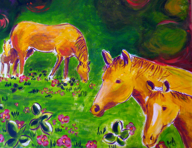 Sueño de caballos Acrylic Panel Animals