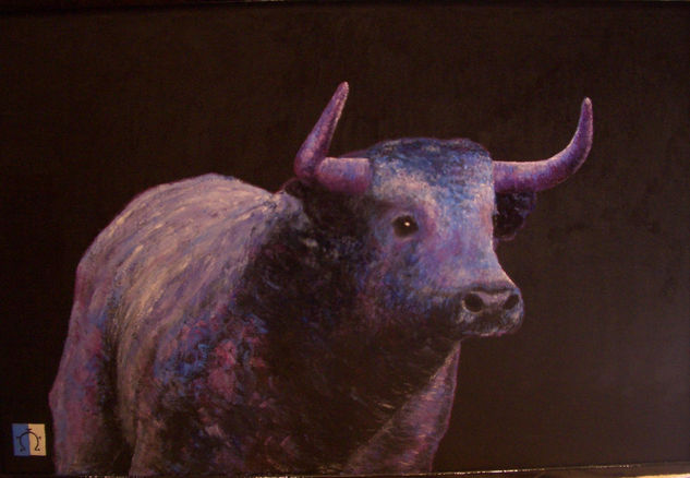 Toro azul Oil Panel Animals