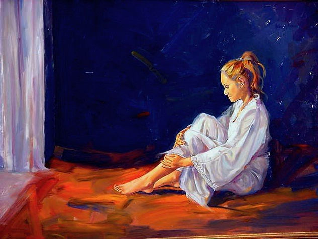 Reflexiones Oil Panel Figure Painting