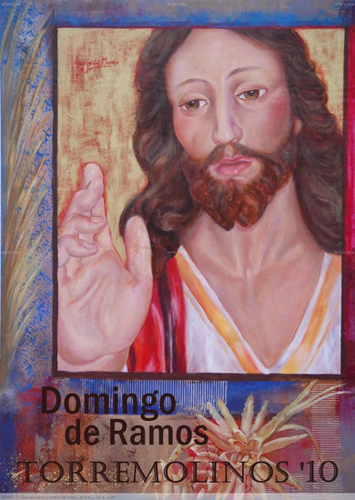 Domingo de Ramos Mixed media Panel Portrait