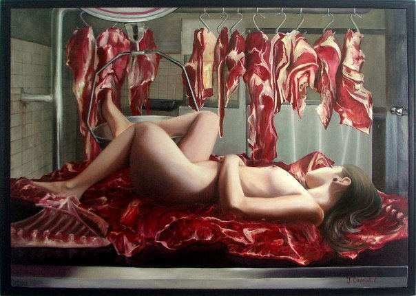 Sin titulo, de la serie SOMOS CARNE Óleo Lienzo Desnudos