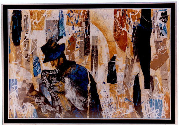 jazz a chorros Oil Paper Figure Painting