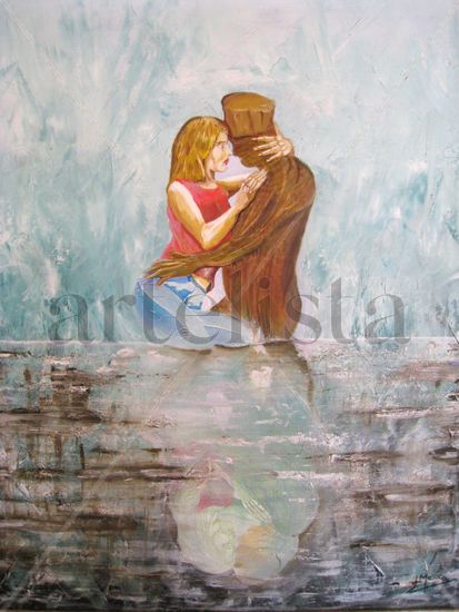 Amantes de la Naturaleza Oil Canvas Figure Painting