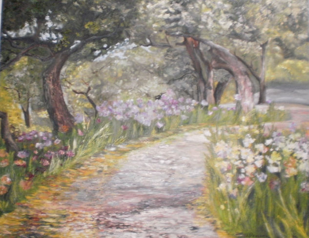 camino de flores Oil Canvas Landscaping