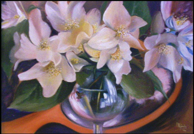 copa con flores
