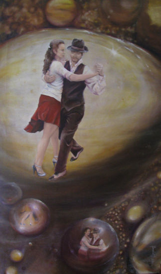 El tango esta mas alla del tiempo y el espacio Oil Canvas Figure Painting