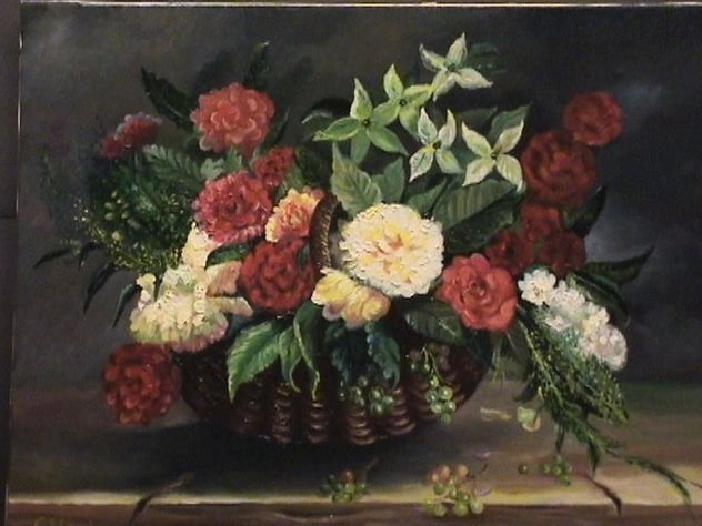 CESTA CON FLORES