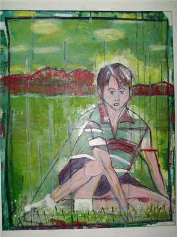 niño en verde