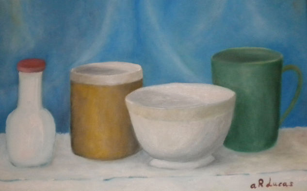 La taza verde Oil Canvas Still Life Paintings