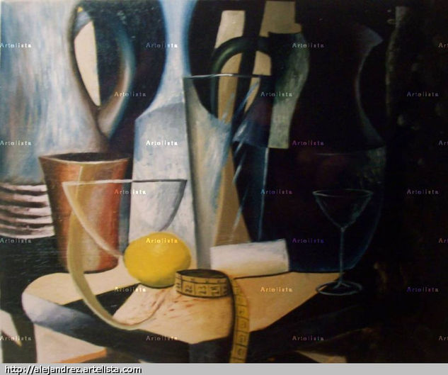 mesa con vasos Oil Canvas Still Life Paintings