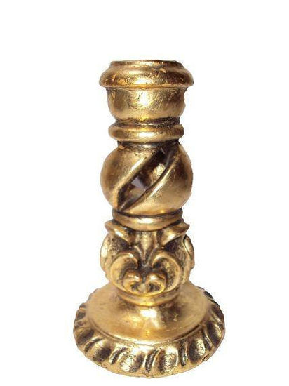 Candelabro Dorado - Portavela Cerámica Figurativa