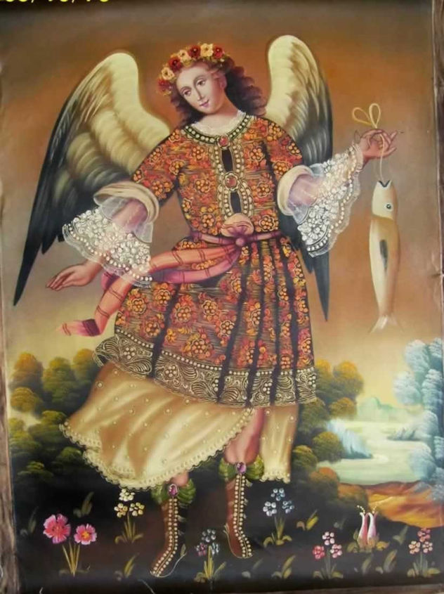 Arcangel San Rafael - Pintura Colonial Cusqueña