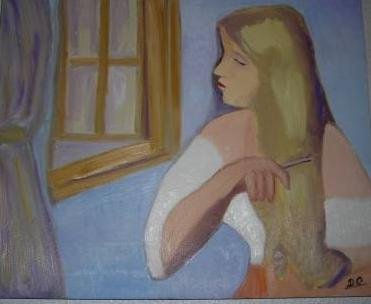 mujer peinandose Oil Canvas Landscaping