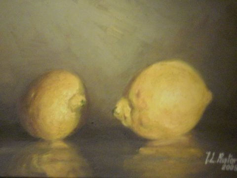 Dos limones Oil Canvas Still Life Paintings