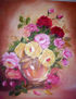 ROSAS COLORIDAS NO VASO