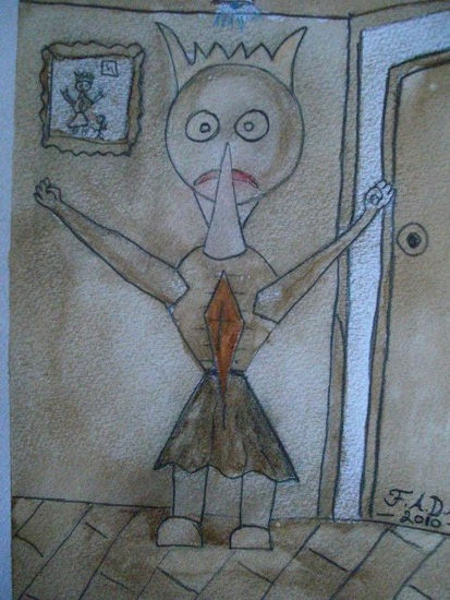 MUJER Mixed media Paper Figure Painting