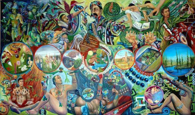 Mural Xochimilco, Casa de Cultura San Gregorio Atlapulco,  mexico