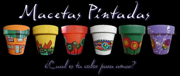 Macetas Pintadas Oil Canvas Landscaping