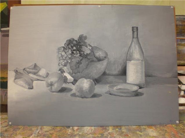 "BODEGON ESCALA DE GRISES" Oil Others Still Life Paintings