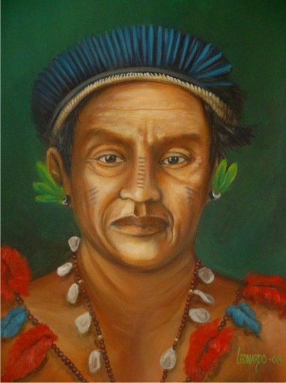 AMAZONAS Oil Canvas Portrait