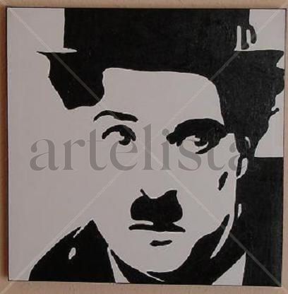 Chaplin B/N Acrylic Canvas Portrait