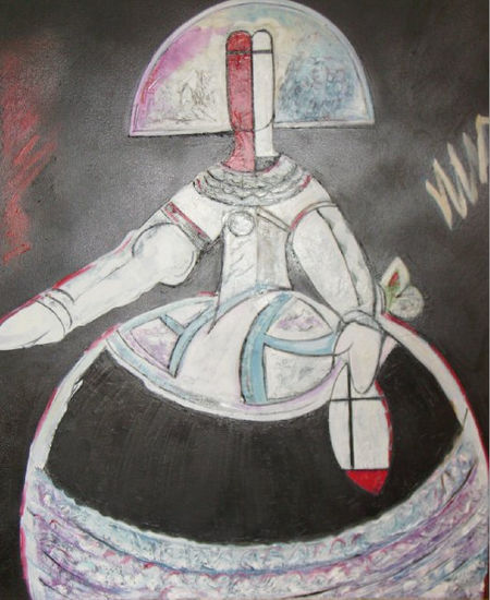 Menina en Blanco y Negro Mixed media Canvas Figure Painting